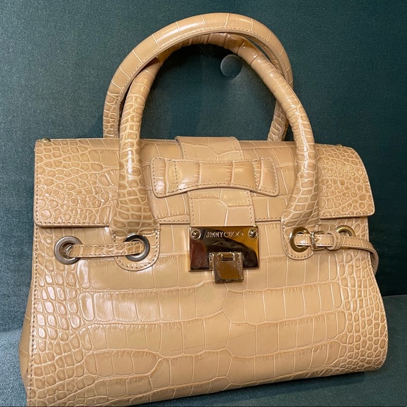 Jimmy Choo Handbags - Jimmy Choo Rosilee Crocodile Purse - Tan
